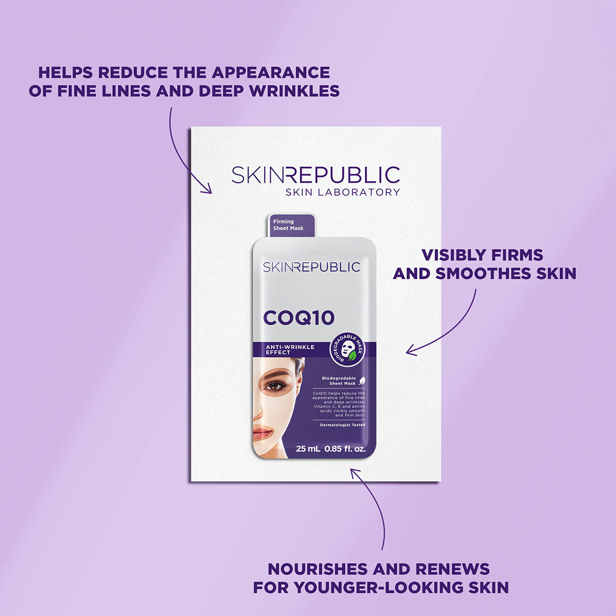 Hydrating CoQ10 Biodegradable Face Mask