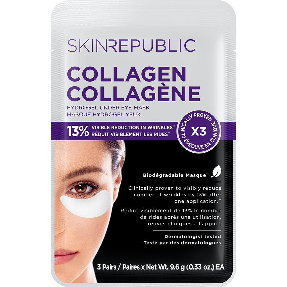 Anti-Wrinkle Collagen Hydrogel Biodegradable Under Eye Mask (3 Pairs)