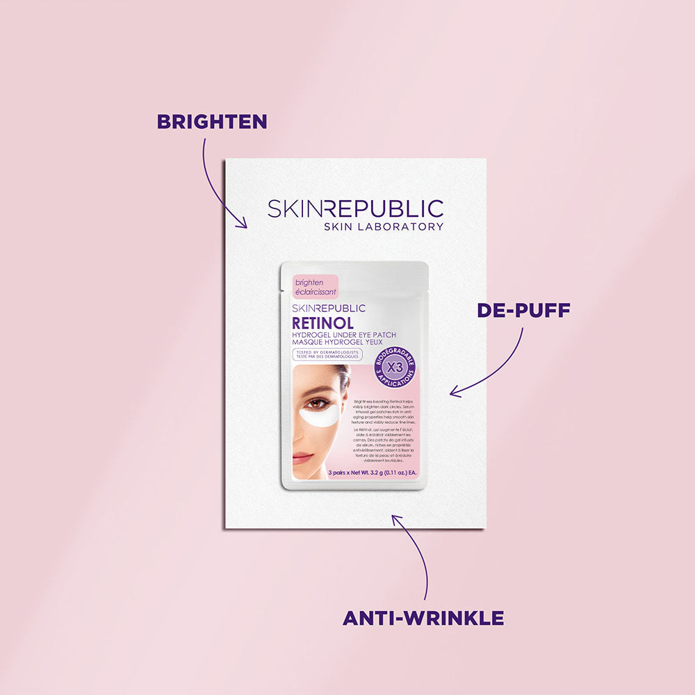 Brightening Retinol Hydrogel Biodegradable Under Eye Mask (3 Pairs)